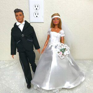 Mattel 2015 Barbie & 2016 Ken Bride and Groom Doll Set